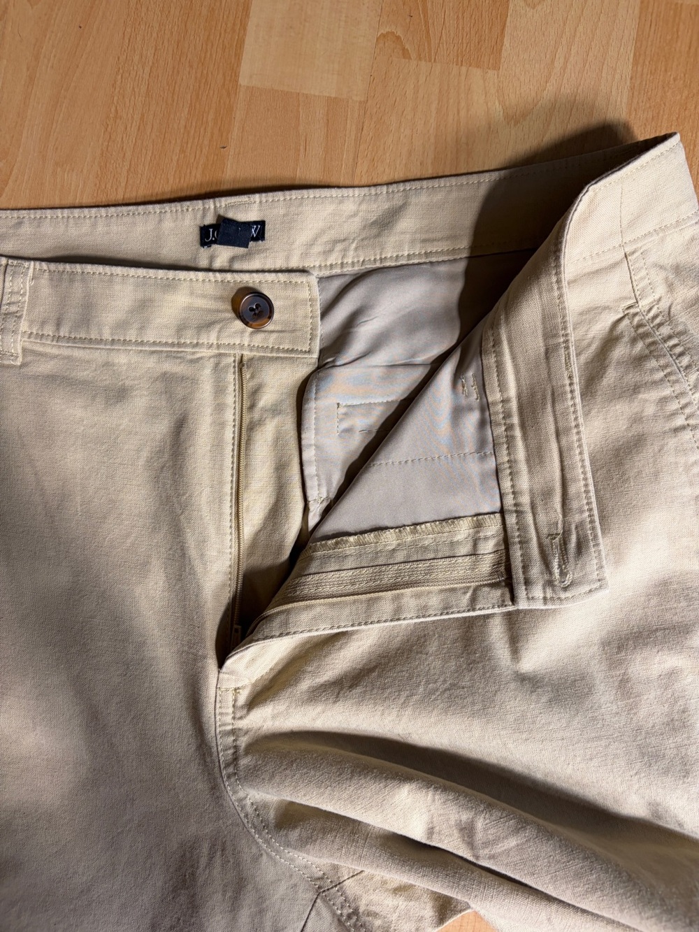 J. Crew Barrel Leg Pant In Cotton Linen Blend in Coastal Khaki 31 - Picture 11 of 14